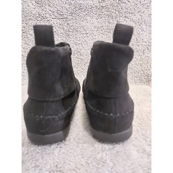 Comfortview Ankle Moccasins Boots Women's Sz 9.5 Black Casual Comfort Side Zip - Picture 7 of 9